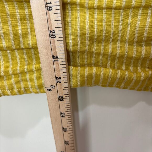 Lungo L'arno Butter Yellow Striped Italy Linen Top Women S Beachy Boho Coastal - Picture 3 of 8